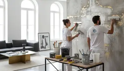 Faux painting decorative wall finish by professional house painters in Escondido, CA