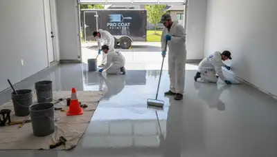Professional epoxy garage floor coating in Escondido, CA for durable, high-gloss concrete finish