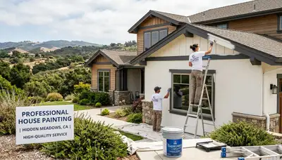 Professional house painters improving home exterior finish in Escondido, CA