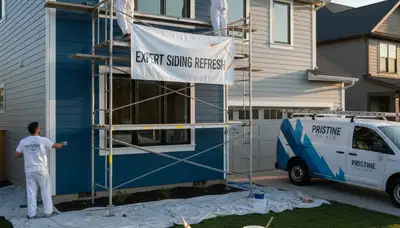 Professional siding painting on Escondido CA home exterior by expert house painters