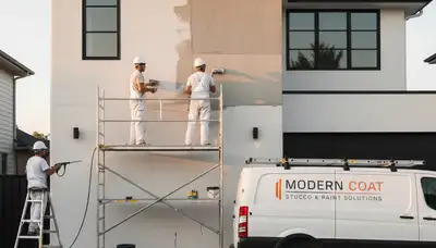 Professional stucco repair on home exterior in Escondido, CA by expert house painting contractors